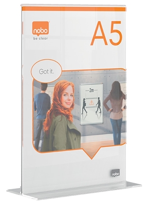 Nobo Sign Holder Premium Plus Acrylic T-Base A5