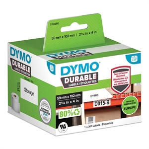 Dymo LabelWriter Durable shipping label 59mm x 102mm piece.