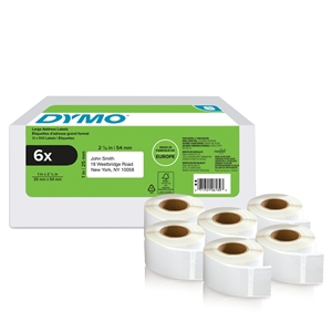 Dymo LabelWriter 25 mm x 54 mm Return Address Labels 6 Rolls of 500 pcs.