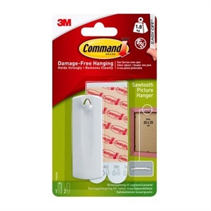 3M Command hook "Sawtooth" large, white (1) + strips (2)