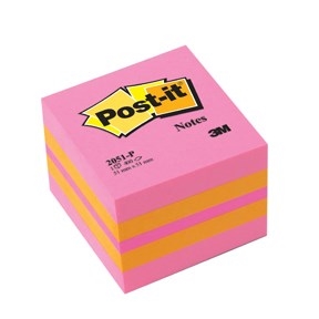 3M Post-it Notes 51 x 51 mm, mini cube block pink
