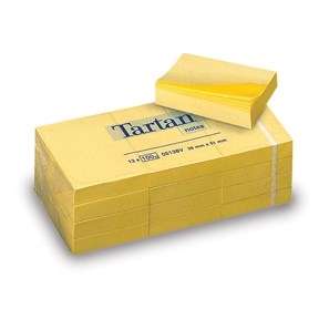 3M Tartan Notes 38 x 51 mm, yellow