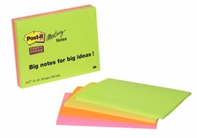 3M Post-it notes super sticky 98.4 x 149 Meeting assorted neon - 4 pack