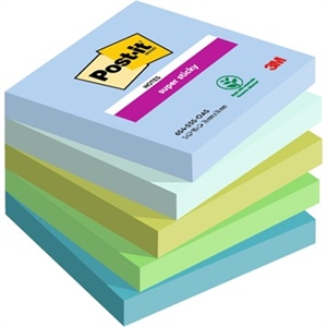 3M Post-it notes super sticky Oasis 76 x 76 mm, - 90 sheets - 5 pack