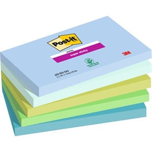 3M Post-it notes super sticky Oasis 76 x 127 mm, - 90 sheets - 5 pack
