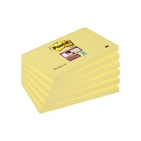 3M Post-it notes super sticky 76 x 127 mm, yellow - 6 pack