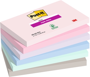 3M Post-it notes super sticky Soulful 76 x 127 mm, - 90 sheets - 6 pack