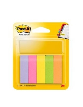 3M Post-it Index Tabs 15 x 50 mm paper assorted neon colors - 5 pack