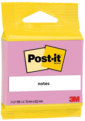 3M Post-it pink 63.5 x 76 mm, 100 sheets