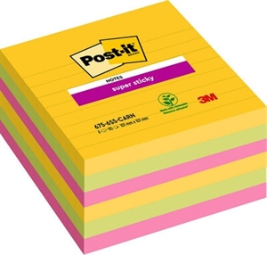 3M Post-it notes super sticky 101 x 101 lined Rio de Janeiro - 6 pack