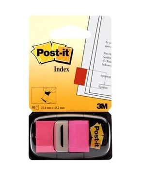 3M Post-it Index Tabs 25.4 x 43.2 mm, neon pink
