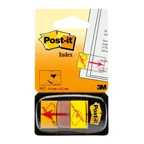 3M Post-it Index tabs 25 x 43.2 mm, "sign here" yellow