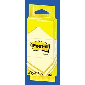 3M Post-it Notes 38 x 51 mm, yellow - 3 pack