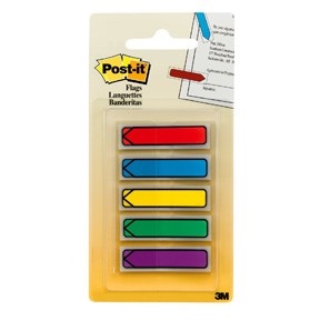 3M Post-it Index Tabs 11.9 x 43.1 mm, "arrow" assorted colors - 5 pack