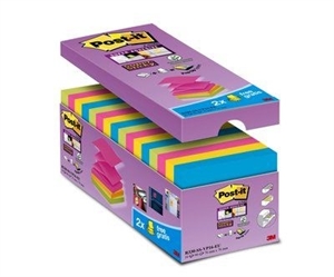 3M Post-it Z-Notes 76 x 76 mm, Super Sticky V-Pack - 16 pack.
