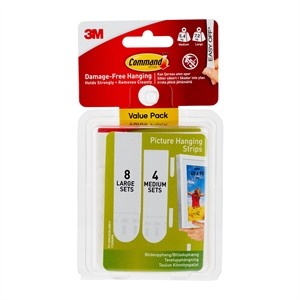 3M Command strips for picture hanging Value Pack, white