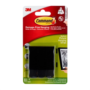 3M Command strips for picture hanging, black, 4 x 2 medium strips 5.