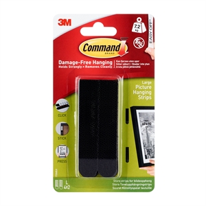 3M Command Strips for picture hanging, black