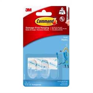 3M Command small transparent hooks with transparent strips 170