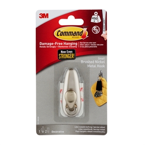 3M Command Forever Classic small metal hook in brushed nickel FC1