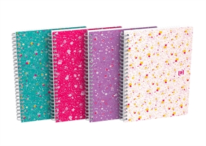 Oxford Floral notebook A5 lined 60 sheets 90g assorted.