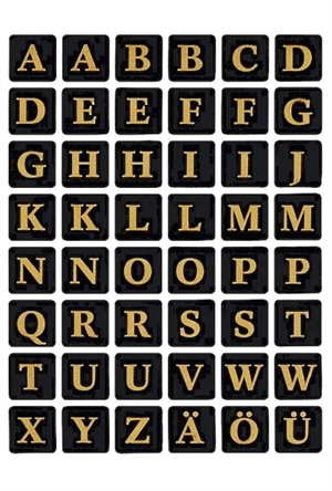 HERMA label letters A-Z 13 x 13 gold/black each.