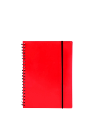 Bünger's Notebook A5 plastic with red spiral spine