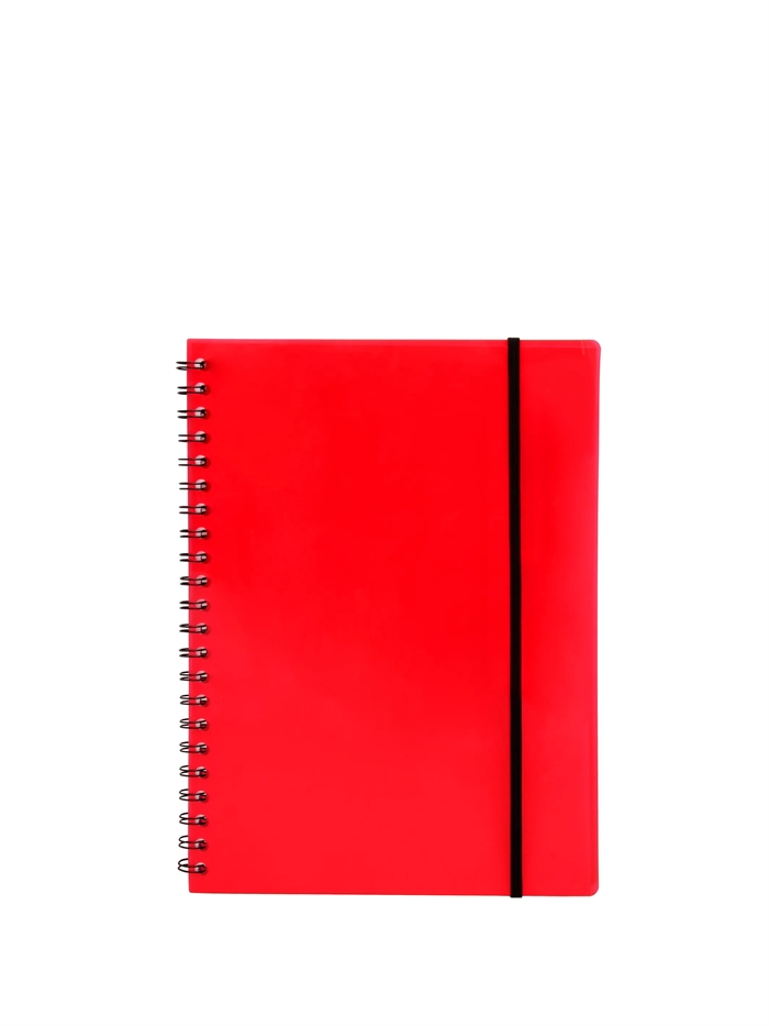 Bünger\'s Notebook A5 plastic with red spiral spine