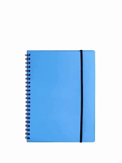 Bünger\'s Notebook A5 plastic with blue spiral binding