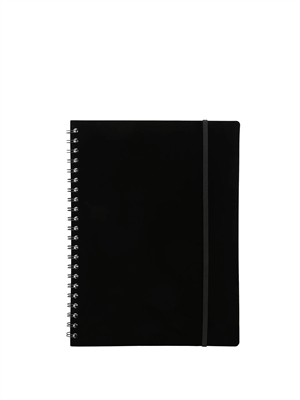 Büngers Notebook A5 plastic with black spiral binding.