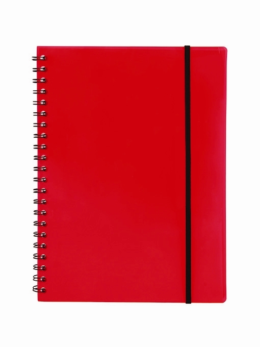 Bünger\'s Notebook A4 plastic with red spiral spine