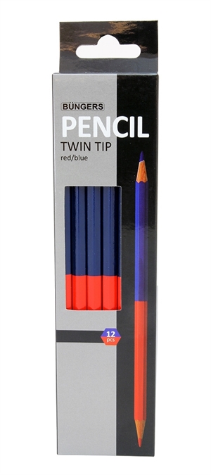 Bünger's Pencil Duo red/blue with 2 sharpeners (12)