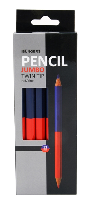 Büngers Pencil Duo Jumbo red/blue with 2 tips (12)