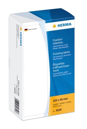 HERMA postage label double 163 x 45 mm, 500 pieces.