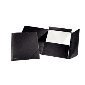 Esselte Elastic folder with 3 flaps, A4 size, black color.