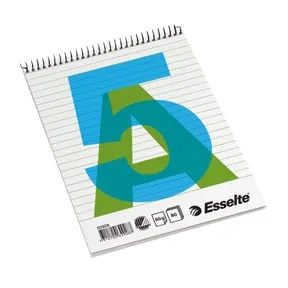 Esselte Spiral Pad with cover, A5 size, lined, 80 sheets, 60g
