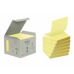 3M Post-it Z-Notes 76 x 76 mm, recycled yellow - 6 pack