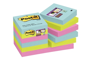 3M Post-it notes, super sticky, 47.6 x 47.6 mm, Cosmic - 12 pack.