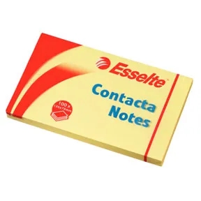 Esselte Contacta Notes 75 x 125 mm, yellow.