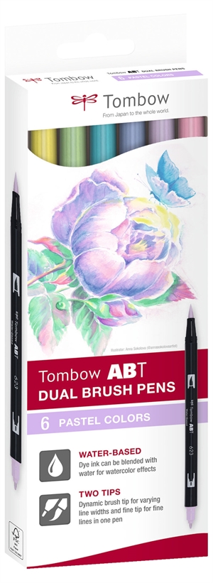 Tombow Marker ABT Dual Brush 6C-2 Pastel carton (6)