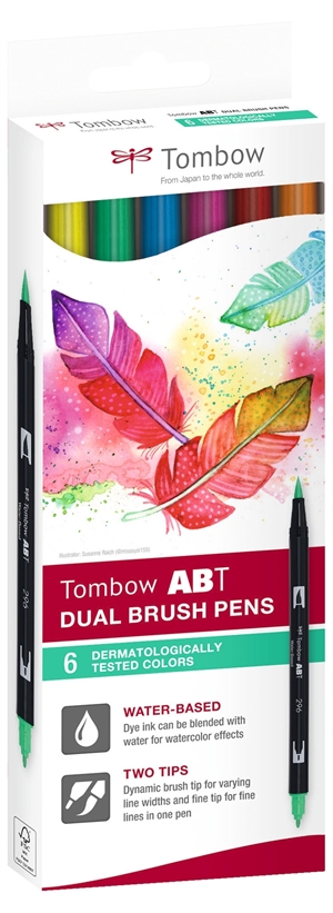 Tombow Marker ABT Dual Brush 6C-3 Tattoos carton (6)