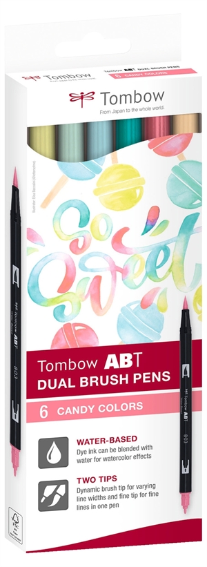 Tombow Marker ABT Dual Brush 6C-4 Candy carton (6)