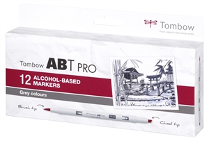 Tombow Marker alcohol ABT PRO Dual Brush 12P-3 Grey (12)