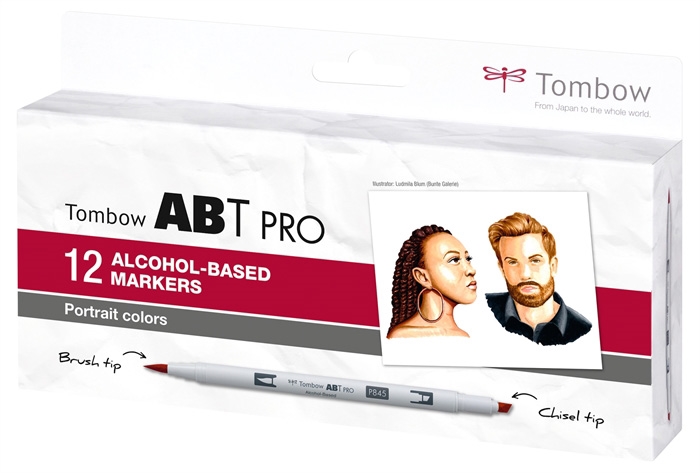 Tombow Marker alcohol ABT PRO Dual Brush 12P-6 Portrait set (12)