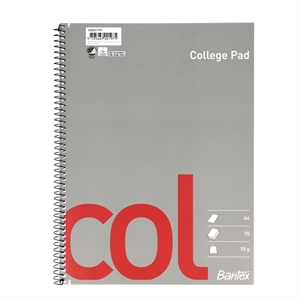 Bantex college notebook A4 without holes unlined 70 sheets 70g.