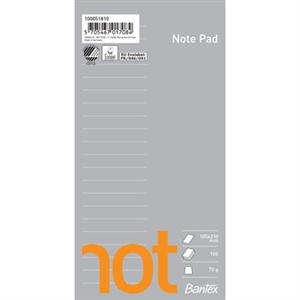 Bantex notepad, 105×210, lined