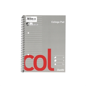 Bantex Col College Block A5 lined 2H 70 sheets 70g