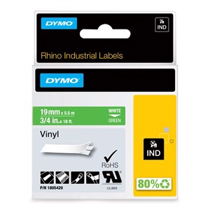 Remove html tags and translate to English: 

Tape Rhino 19mm x 5.5m color vinyl white/grey