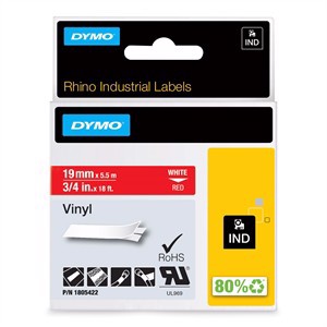 Tape Rhino 19mm x 5.5m color vinyl wh/red