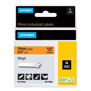 Tape Rhino 19mm x 5.5m vinyl black/orange